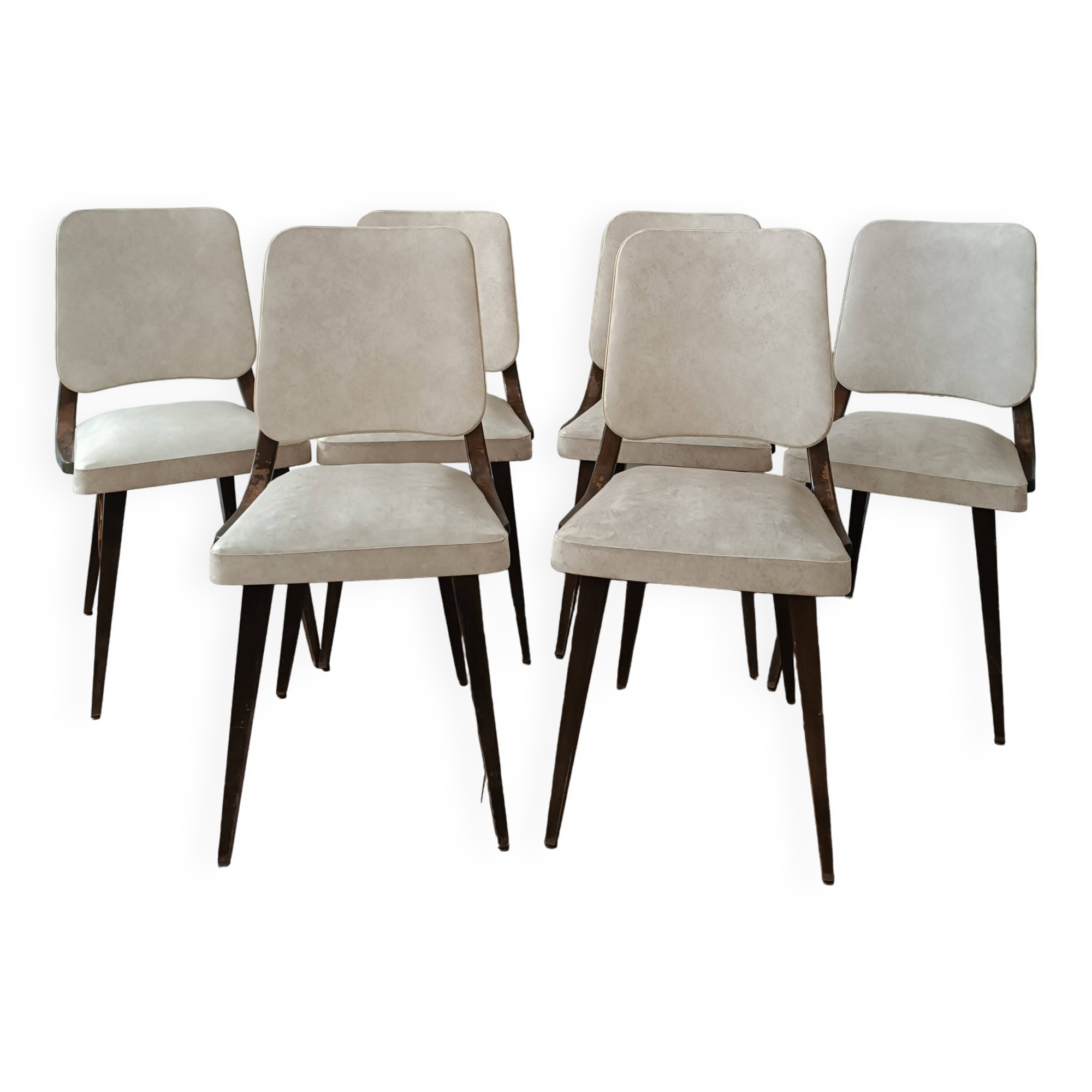 Série de 6 chaises design 1960