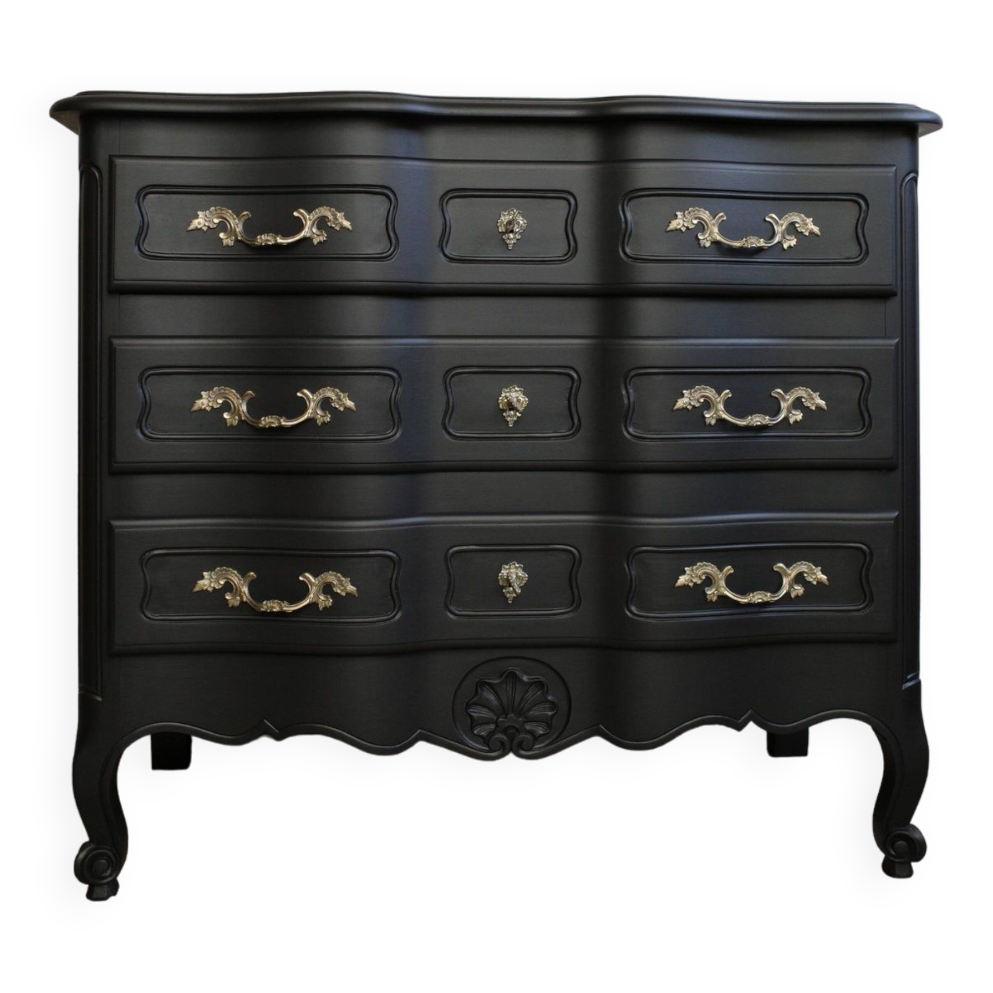 Revamped vintage black chest of drawers