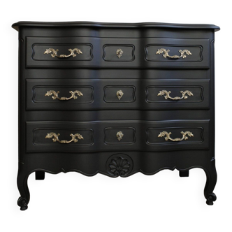 Revamped vintage black chest of drawers