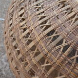 Suspension boule en paille de rotin