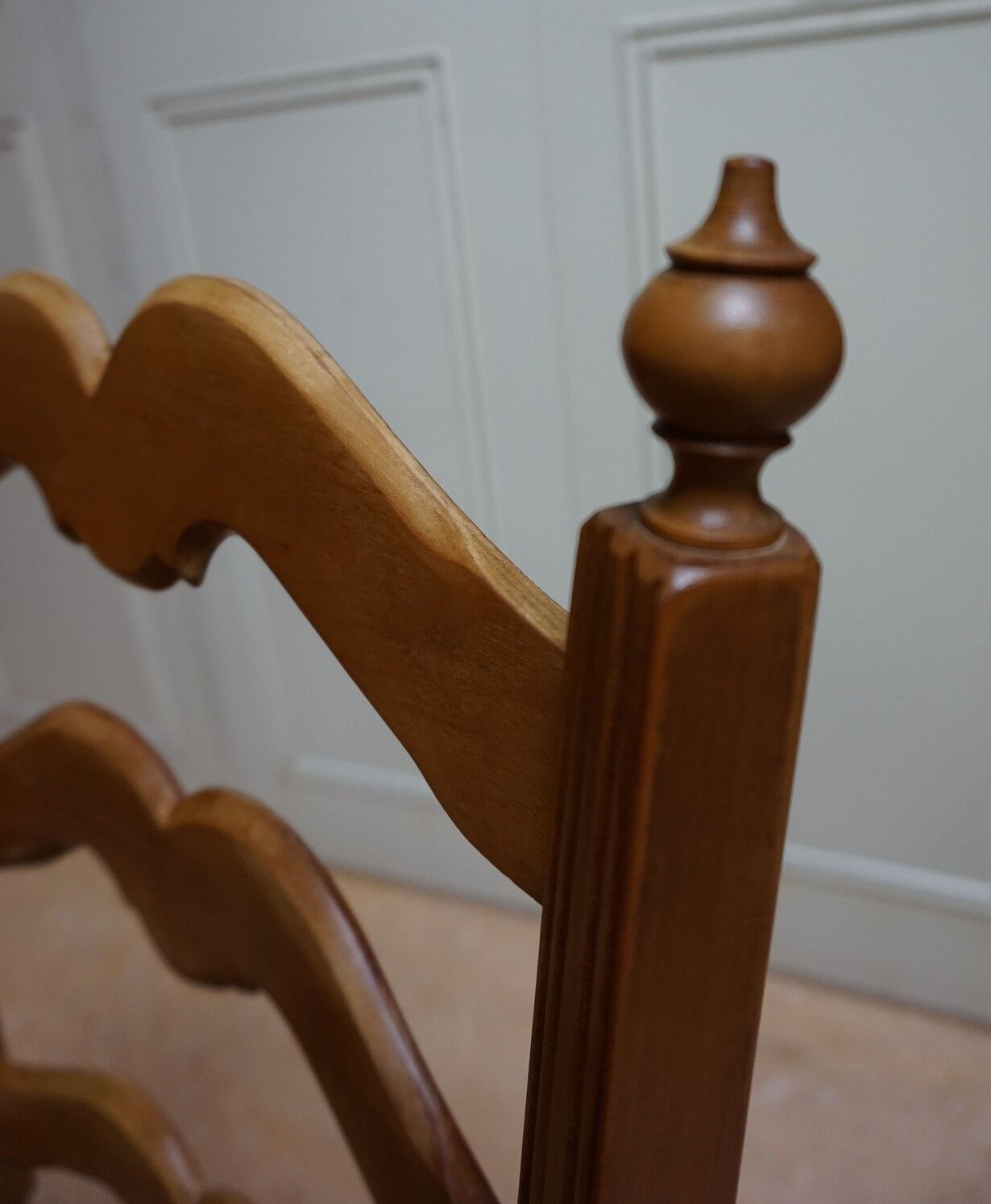 French country provence beech wood armchair with rush wicker seat