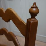 French country provence beech wood armchair with rush wicker seat