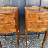 Pair of Louis XV style bedside tables in rosewood