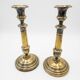 Paire de bougeoirs anciens en laiton