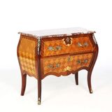 Commode bombée avec plateau en marbre, Ryden möbler AB, Nybro (Suède)