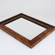 Square Biedermeier Antique 19th Century Walnut Wall Mirror, Vienna, 1850s