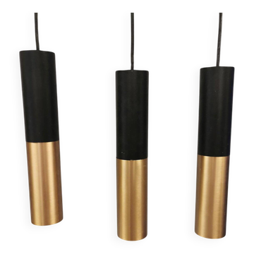 3 cylinder-shaped pendant lights from Creativ Cables (Turin, Italy)