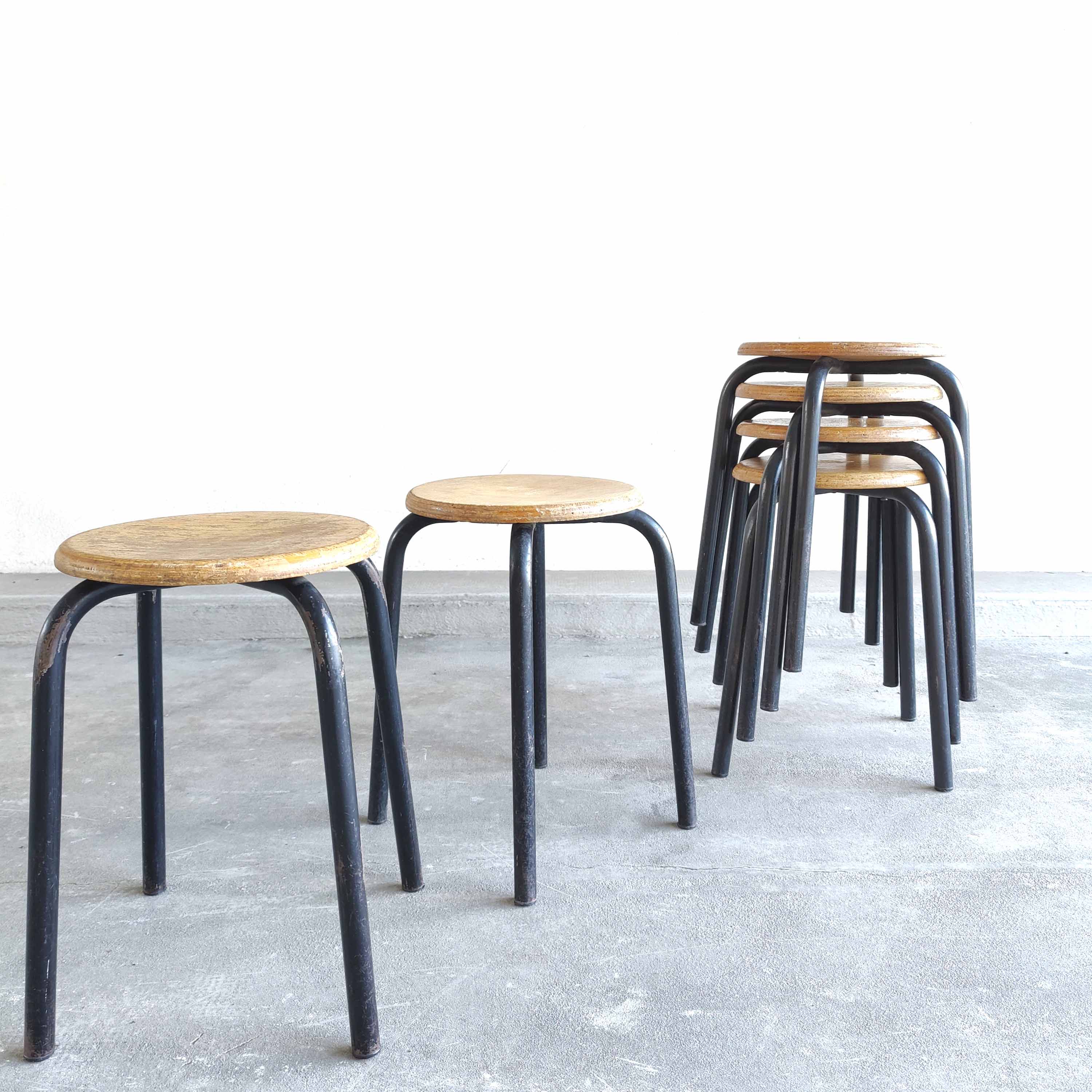 Set six vintage stools