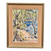 Huile sur toile originale suédoise - "Paysage naturel" - Signée - Vintage et encadrée - 68 × 56 cm