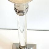 Vintage lucite and silver metal candle holders