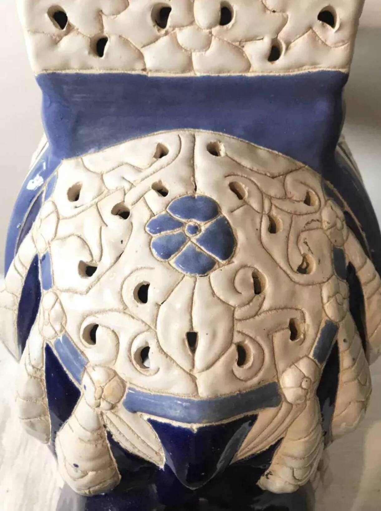 Pair of elephant ceramic side tables