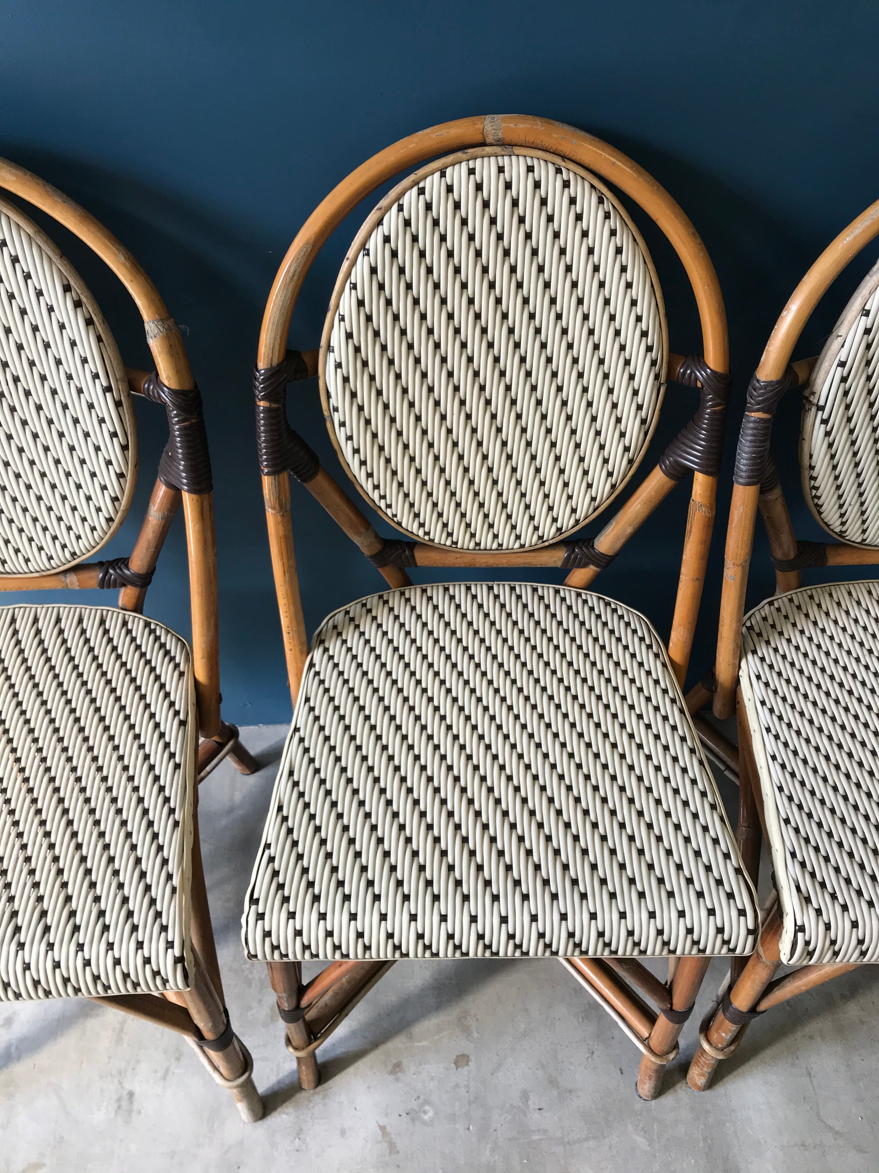 Series of 4 Parisian bistro chairs