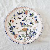 Antique 19th century earthenware plate hand painted with unknown signature