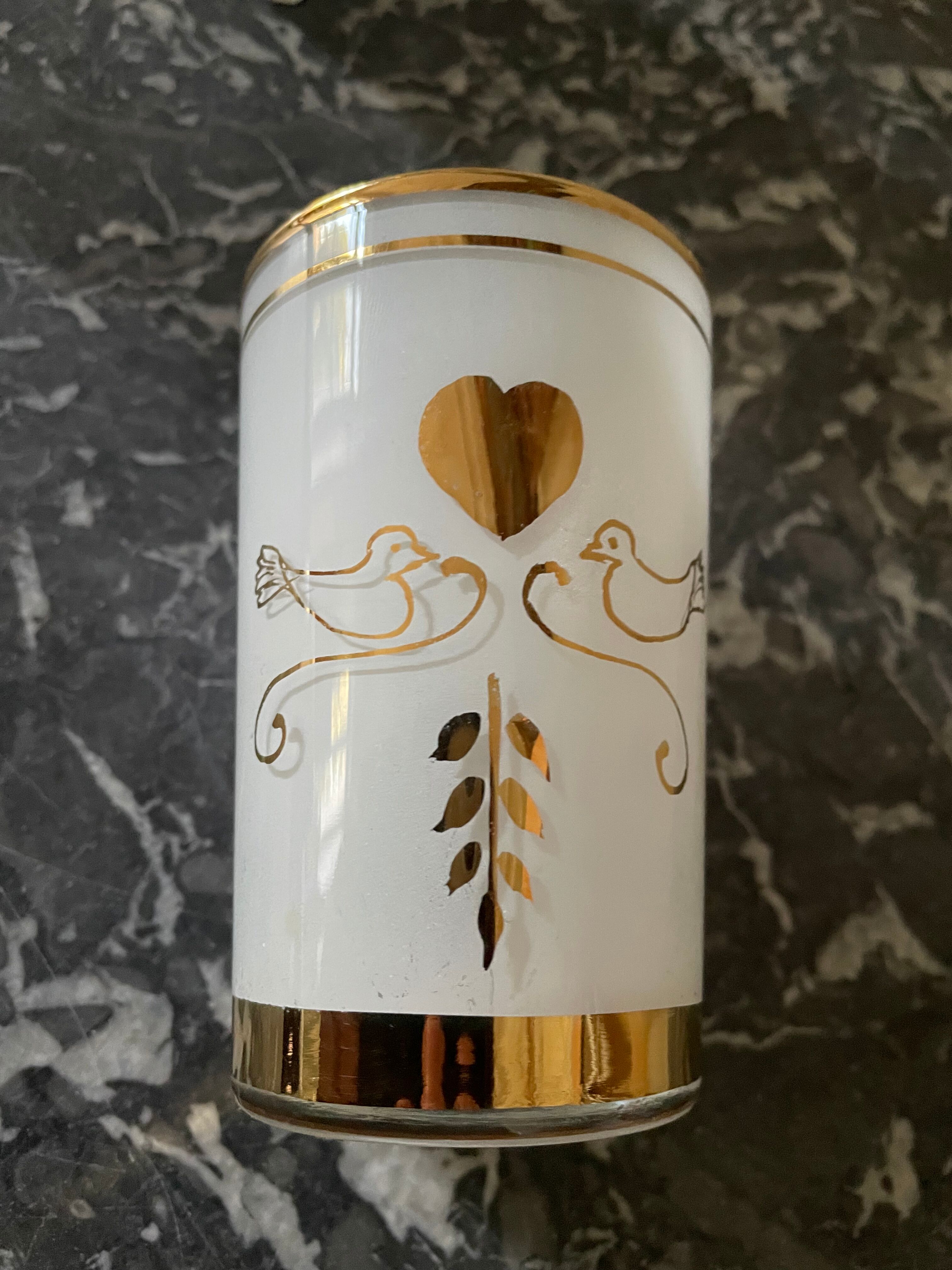 Golden glass carafons