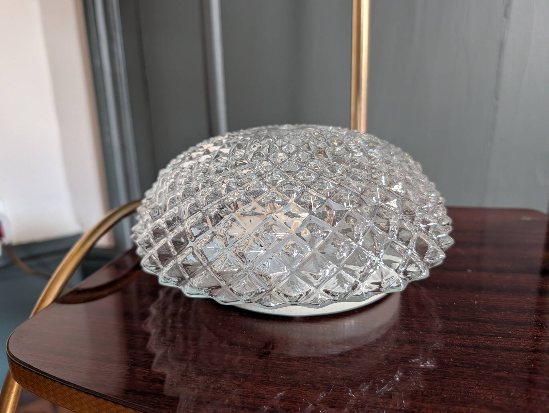 Vintage moulded glass wall light / ceiling light