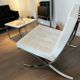 White Barcelona chair with ottoman – Knoll 2012 Edition -