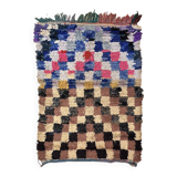 Colorful Boucherouite Berber rug - 93 x 134 cm