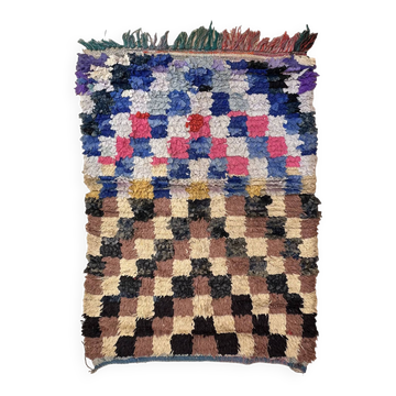 Tapis Berbère Boucherouite coloré - 93 x 134 cm
