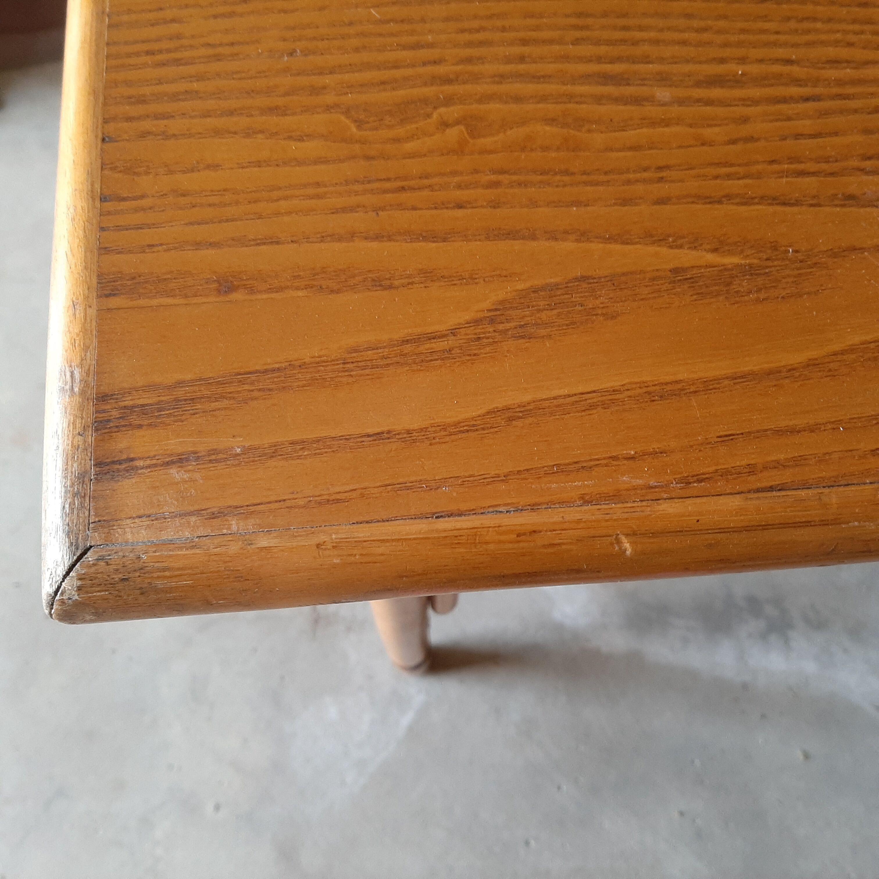 Desk rattan & vintage wood two drawers