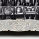 Canapé italien de style Charles X avec tissu en lin Fornasetti