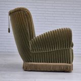 1960s, Danish relax armchair, original condition, green furniture velour.