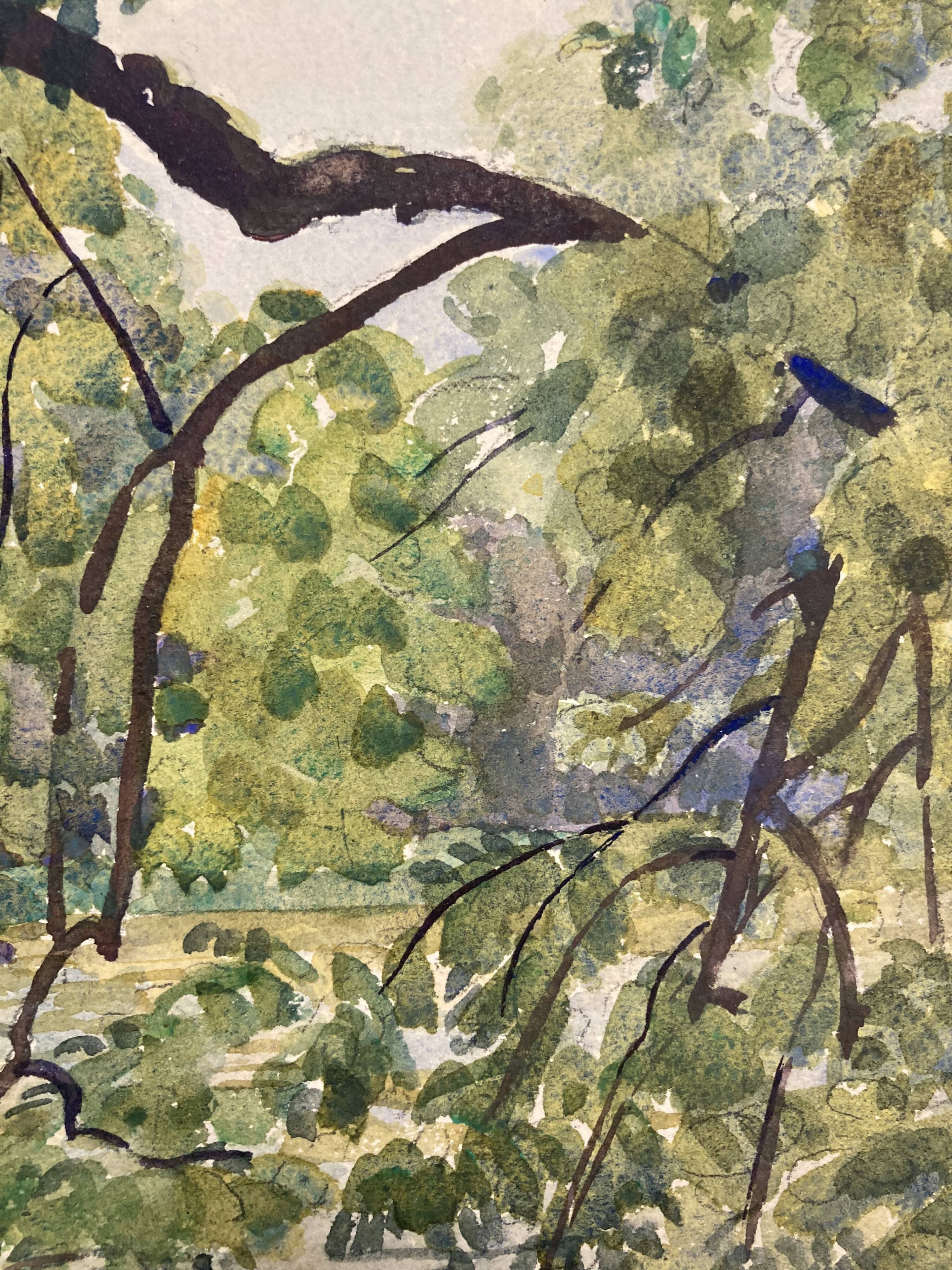 Vintage landscape watercolor