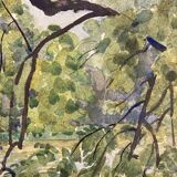 Aquarelle paysage vintage