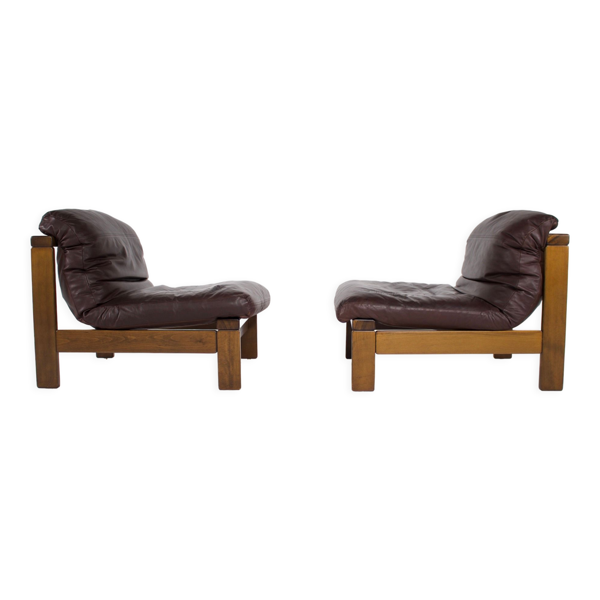 Pair of leather armchairs 1970