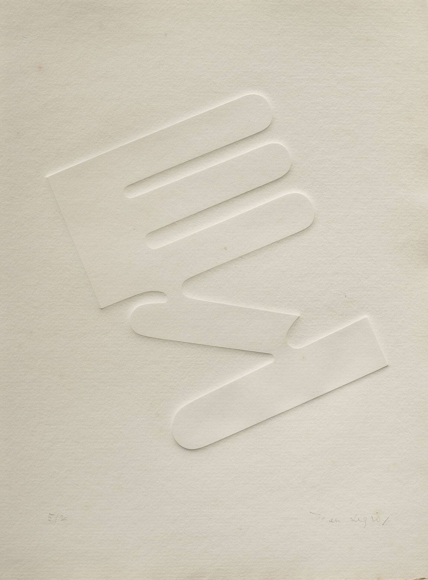 Signed and numbered print by Jean Legros, Geometric Relief II, c 1970