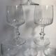 Set of 6 small crystal wine glasses engraved 30-40s