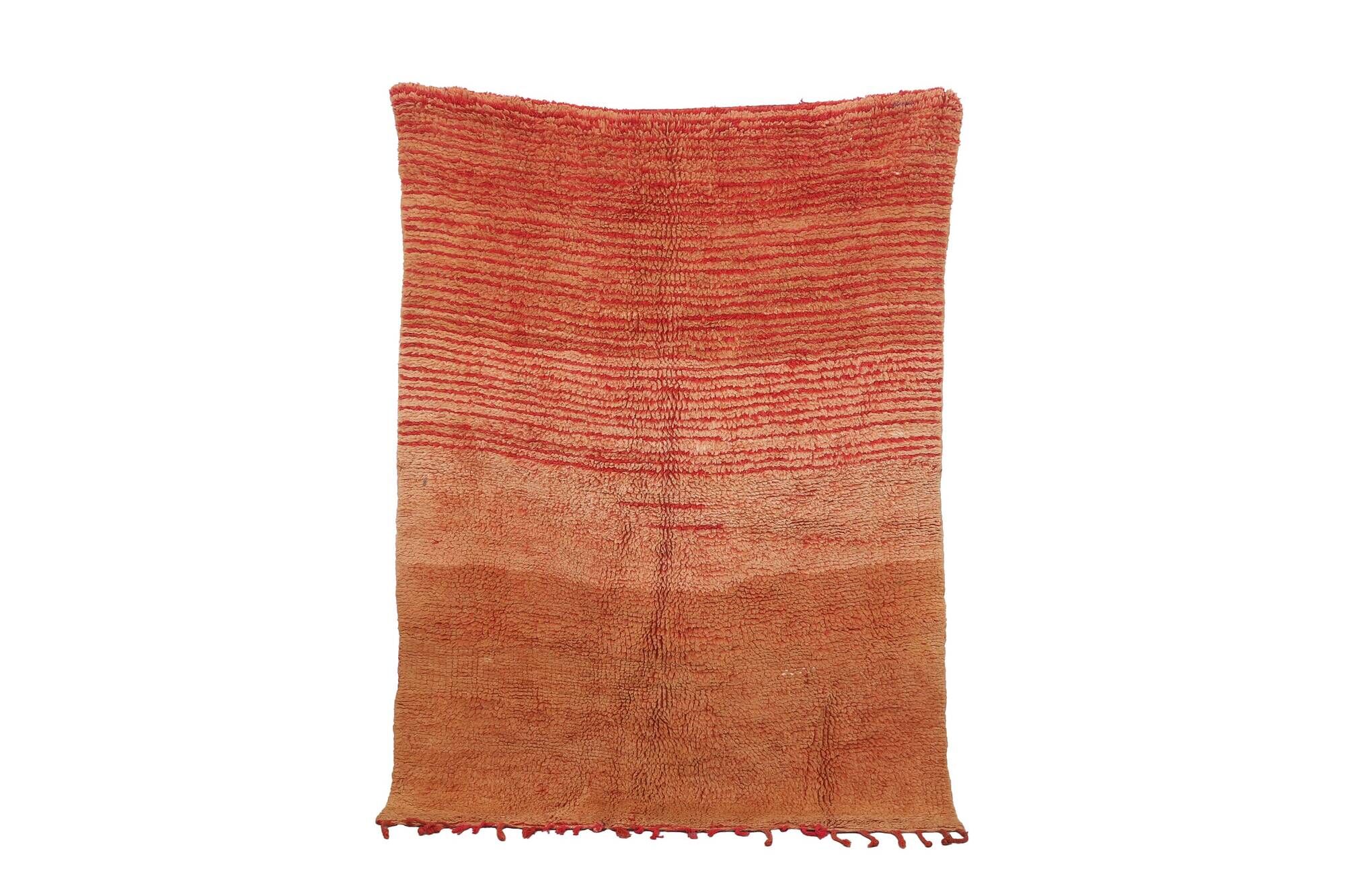 Orange Vintage Moroccan Rug 139 x 190 cm - Berber Rug - Handmade Wool Rug