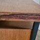 Old wood and metal desk 3 drawers 50s