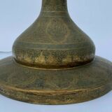 Oriental brass lamppost severe late 19th beautiful patina