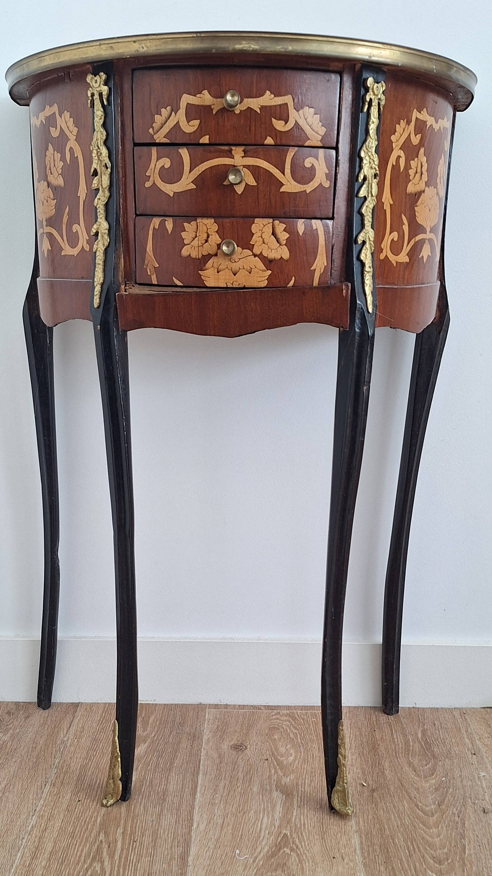 Louis XV style demi-lune consoles
