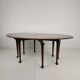 Antique English drop-leaf dining table – Victorian – 8 legs – oval shape – seats 8