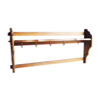 Old wall shelf for wooden & brass pans