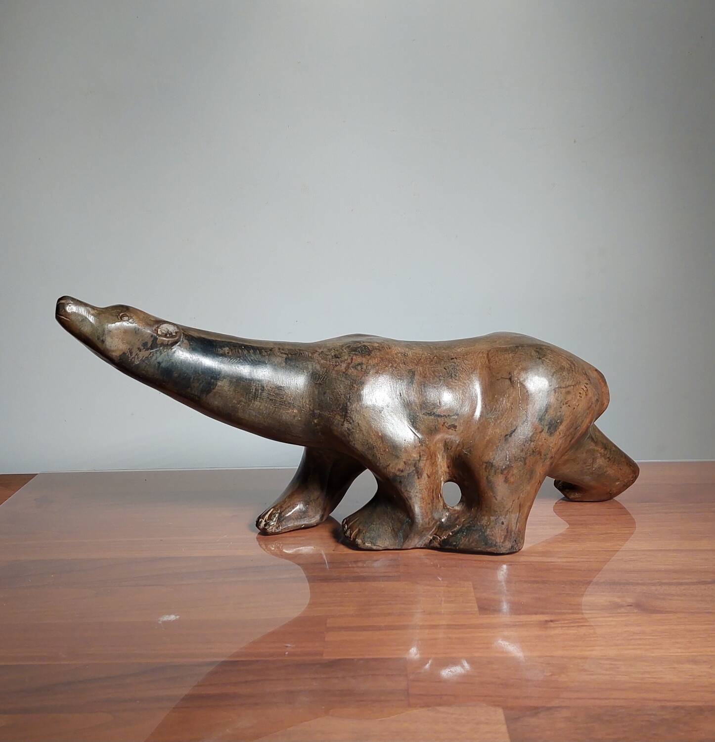 Polar bear, bronze pierre chenet.