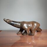 Polar bear, bronze pierre chenet.