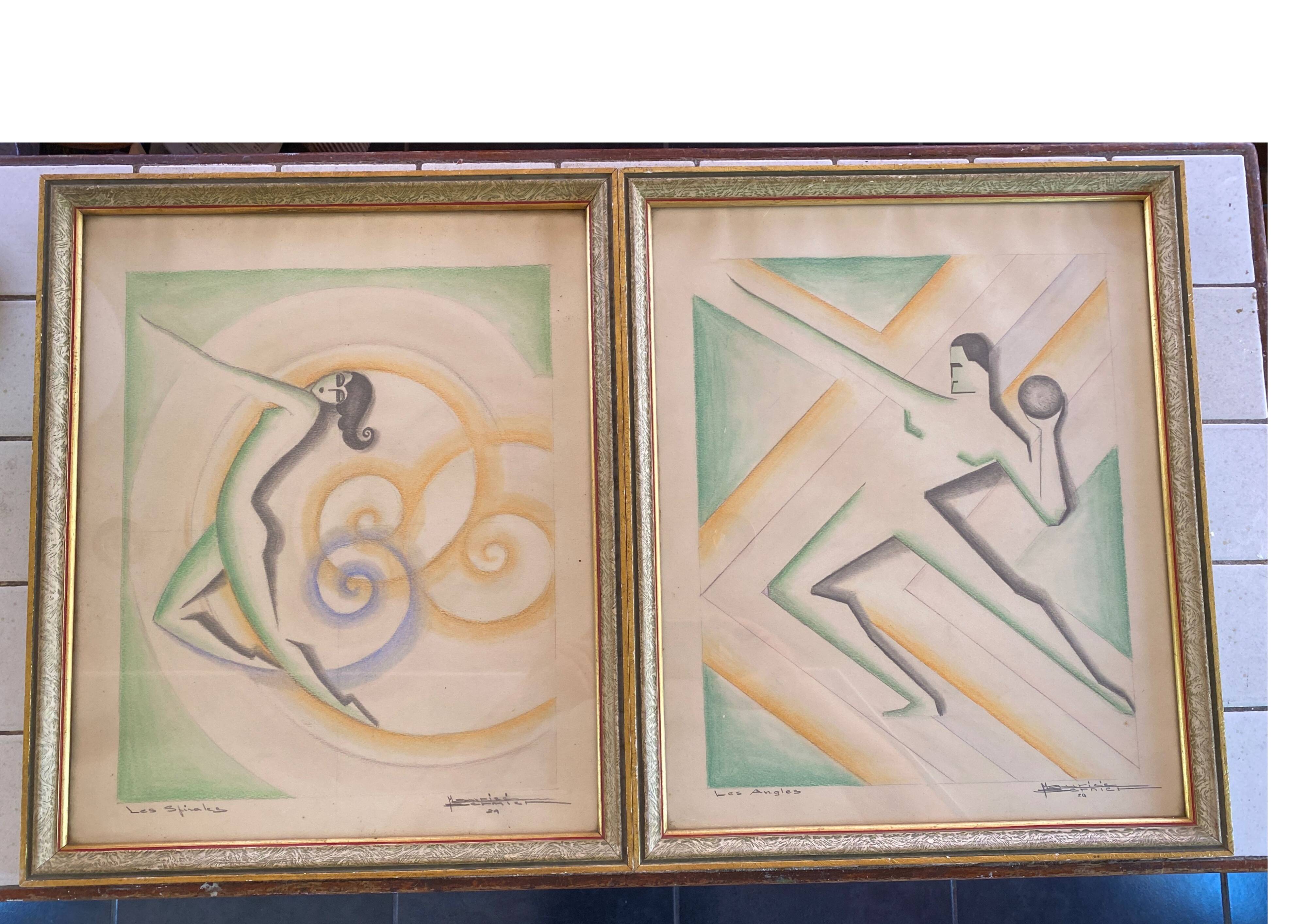 Original Art Deco drawings 1929 pair