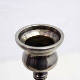 Set of 3 silver metal candle holders