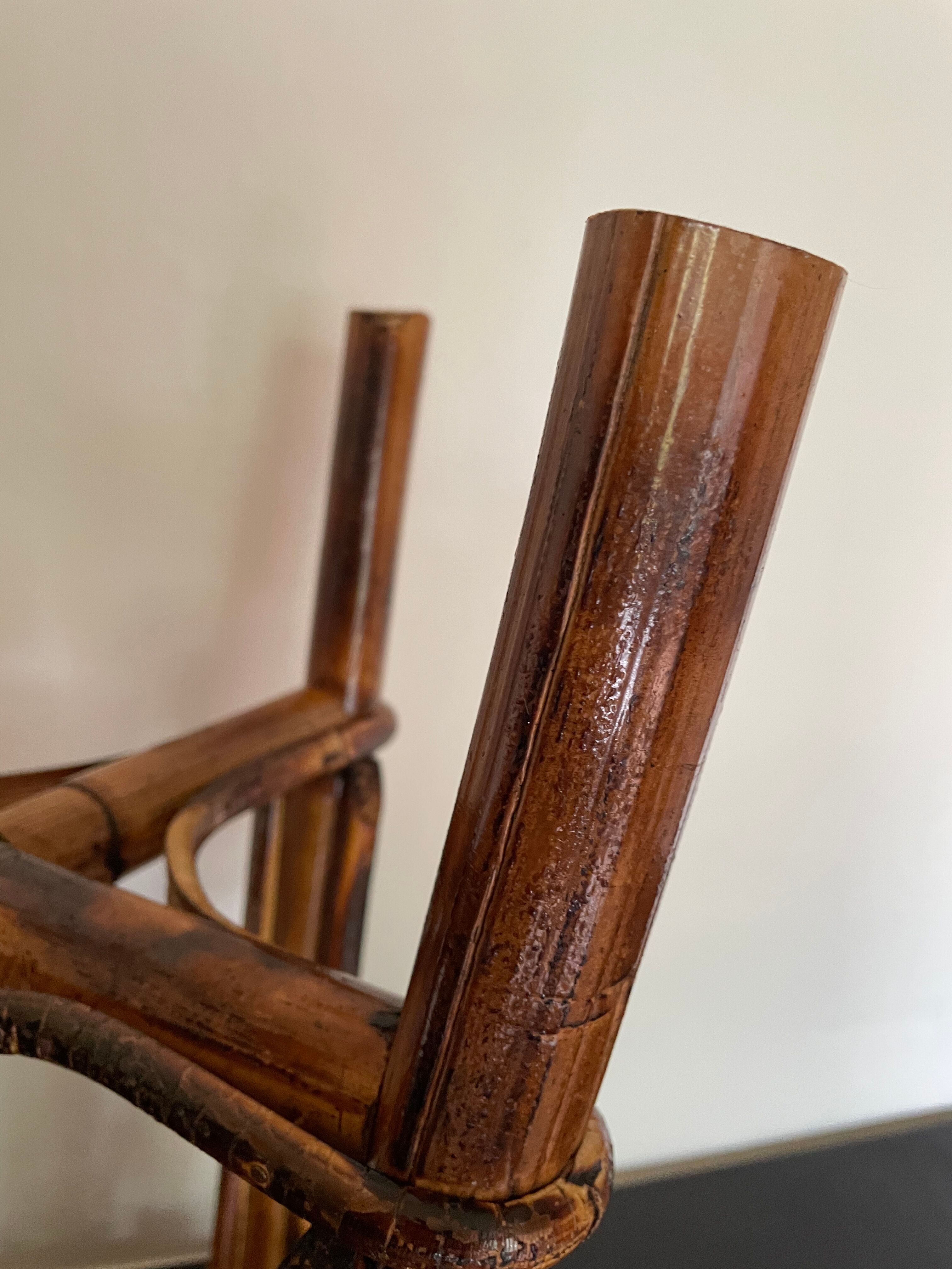 Smoked bamboo stool