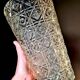 Large cut crystal vase – geometric monogram pattern
