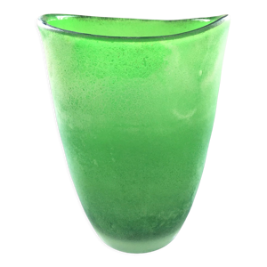 vase vert en pâte de - verre