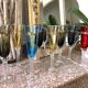 Series of 8 champagne flutes in Murano blown glass