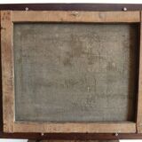 Antique oil painting, vintage bucolic countryside painting.