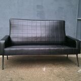 Vintage black skai sofa
