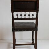 Ensemble de 3 chaises Renaissance en chêne et cuir gaufré, 19ème siècle, Belgique
