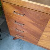 Vintage chest of drawers with compass feet