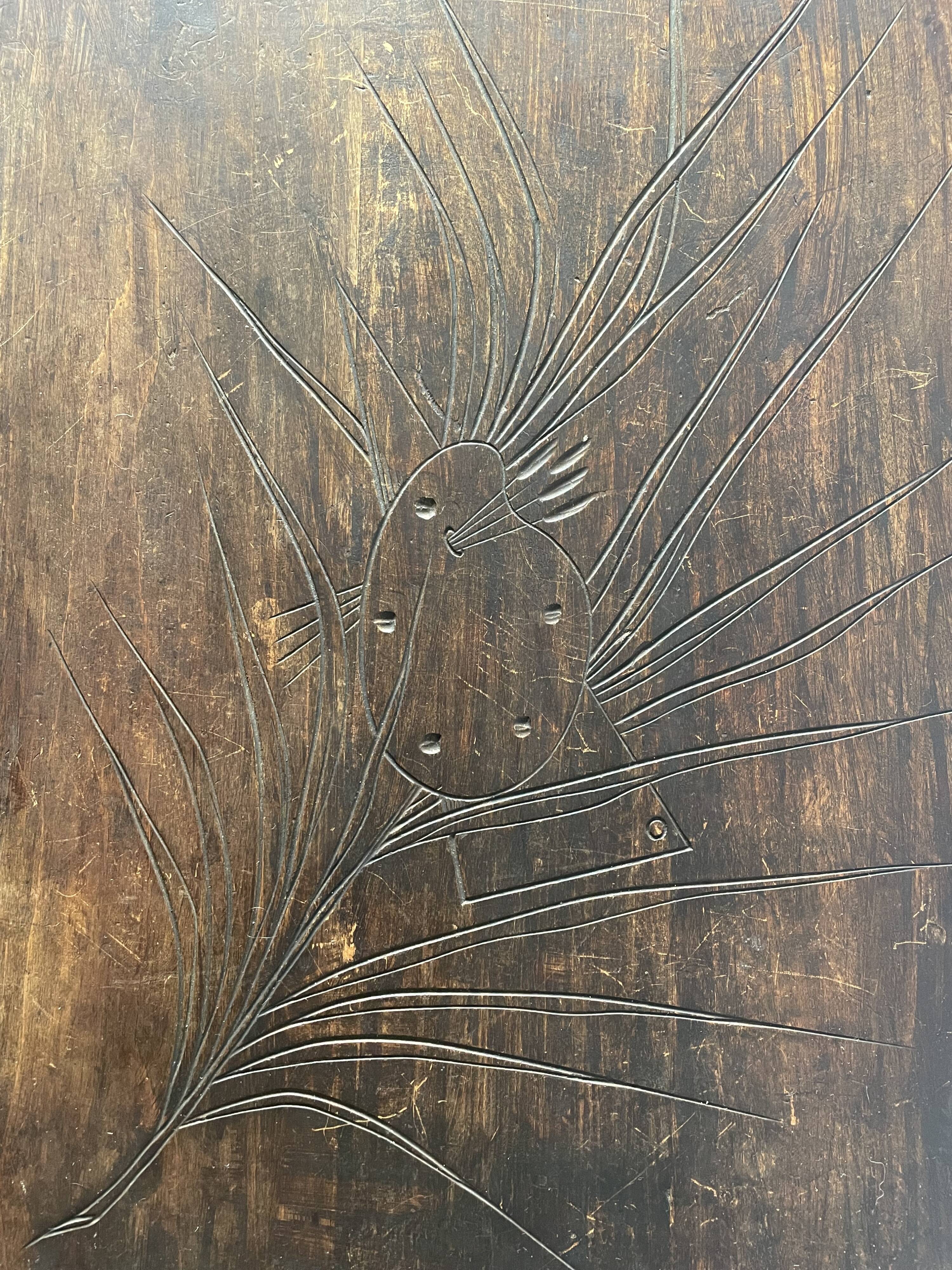 Elegant Art Nouveau side table in walnut, France early 20th century.