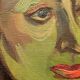 Portait de femme Fauviste, tableau huile sur toile 1947, LUC PEROT 'Colette